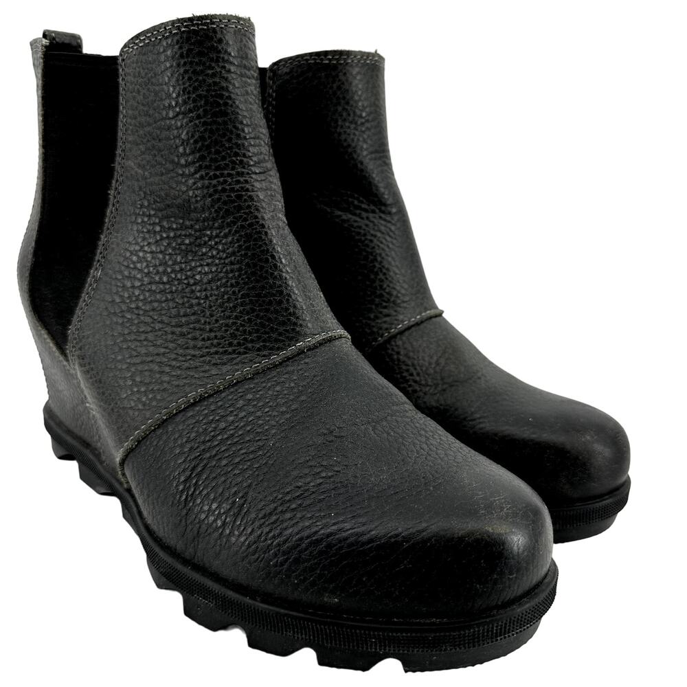 Sorel Arctic Wedge II Chelsea Boots Ankle Pull On Leather Waterproof Black 10